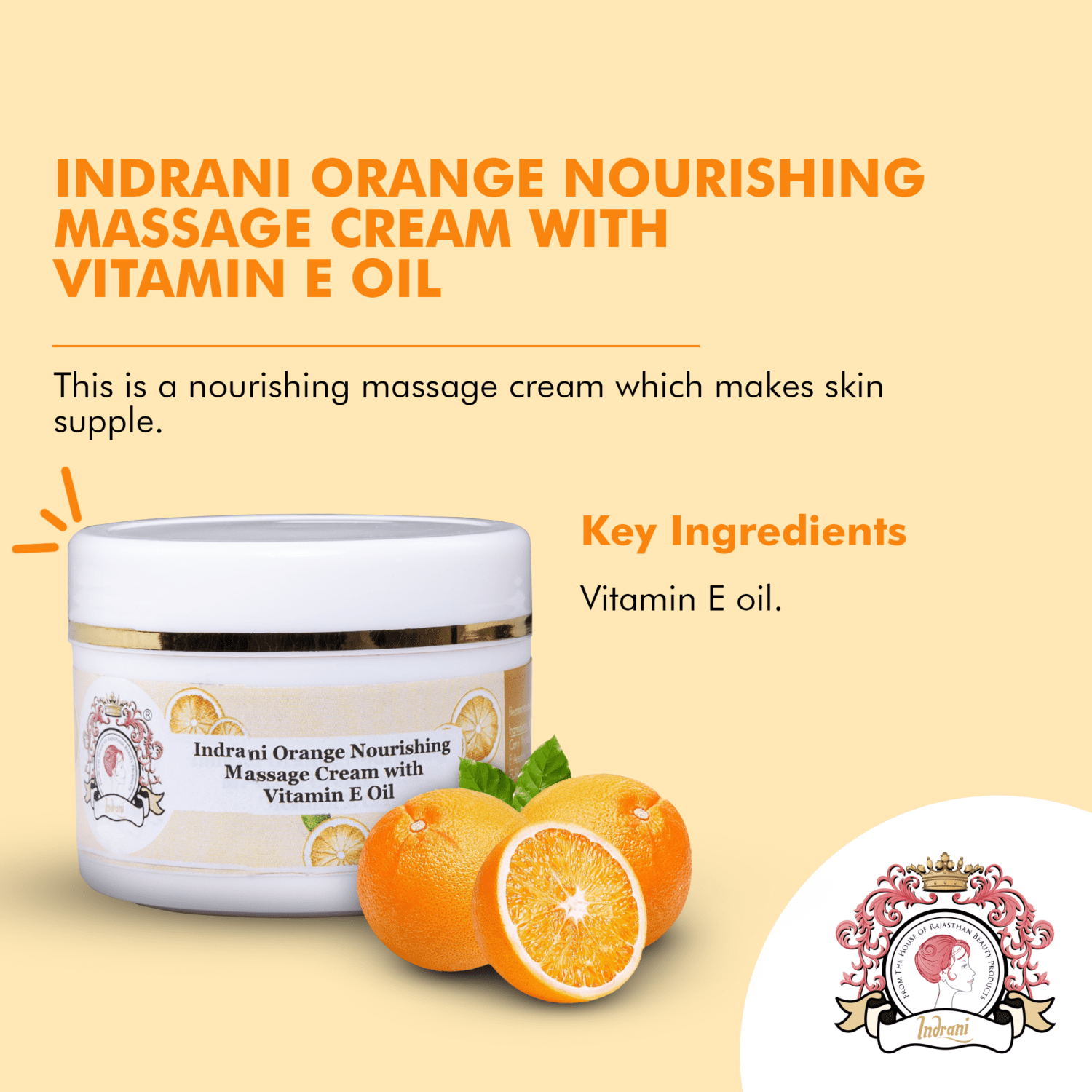 Indrani Orange Nourishing Massage Cream with Vitamin E Oil_00