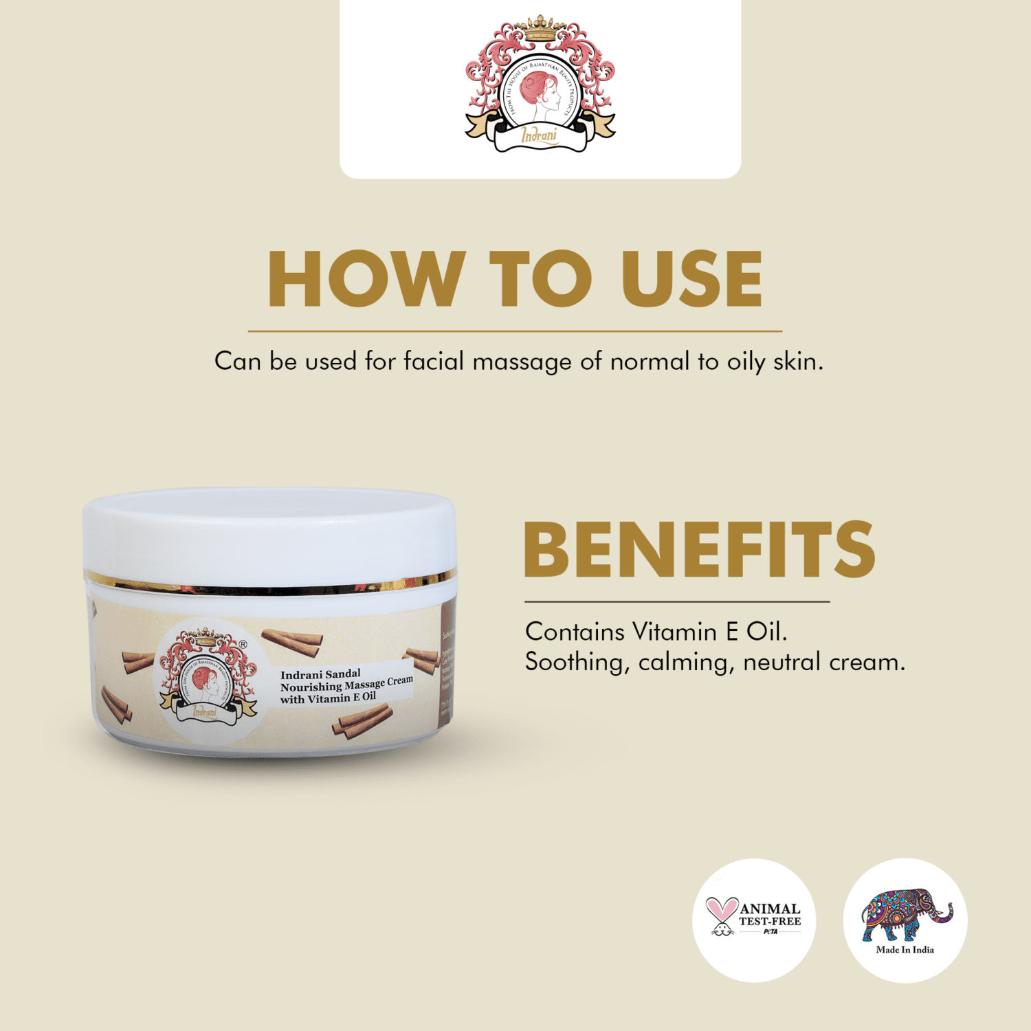 Indrani Sandal Nourishing Massage Cream_10 g_01