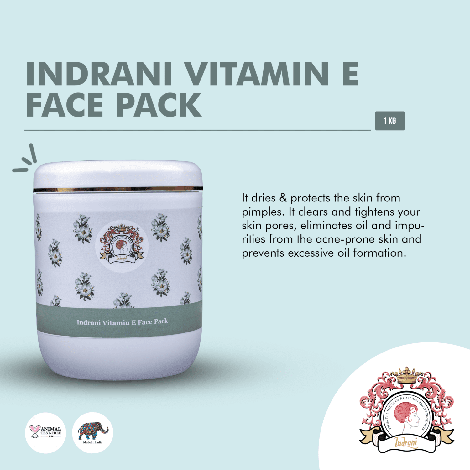 Indrani Vitamin E Face Pack_1kg_00