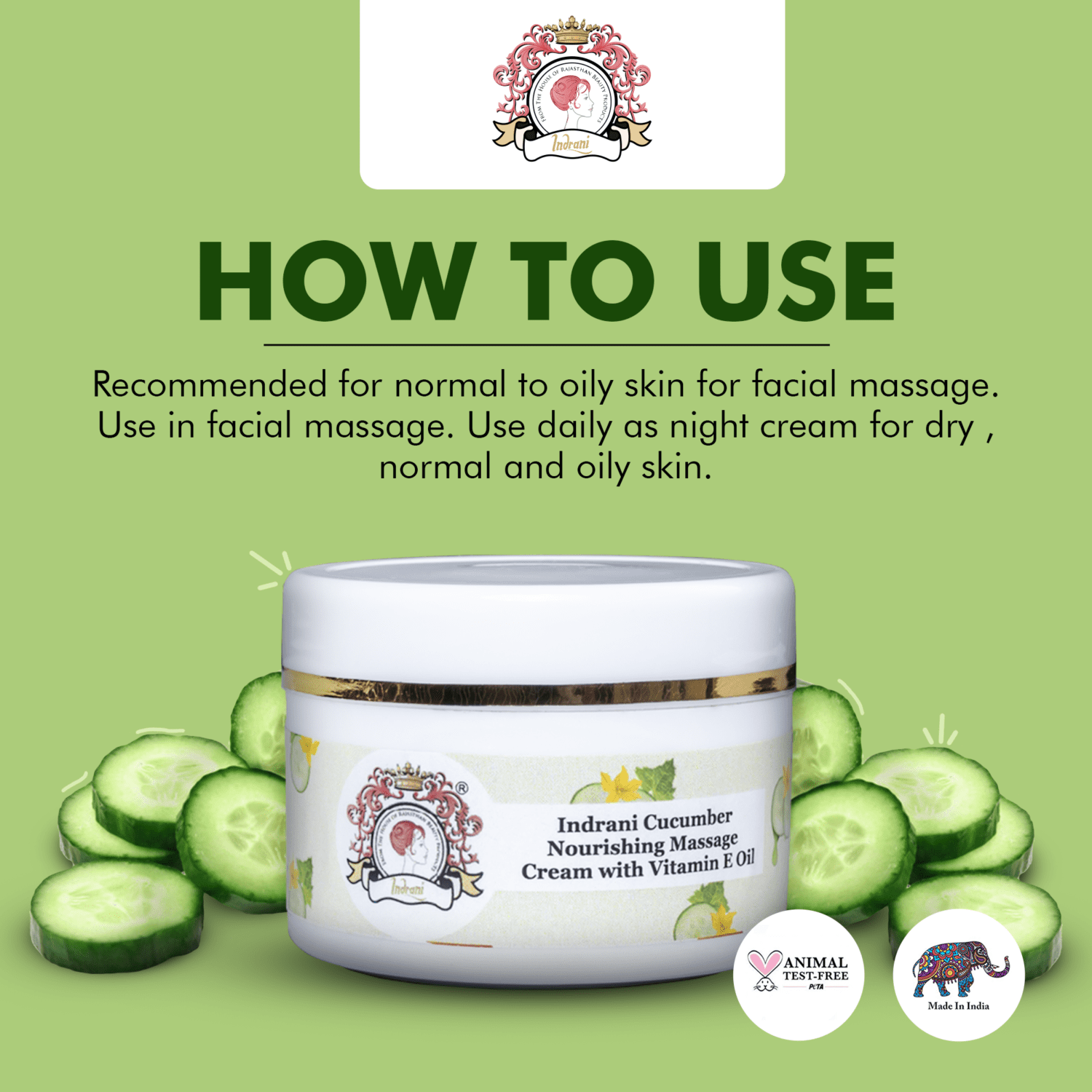 indrani cucumber Nourishing Massage Cream with vitamin e oil_01